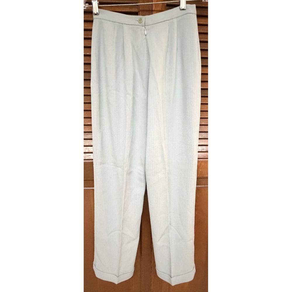 Alex Garfield Womens 0 Aqua Textured Career Pants Minimalist Straight Leg NWT
